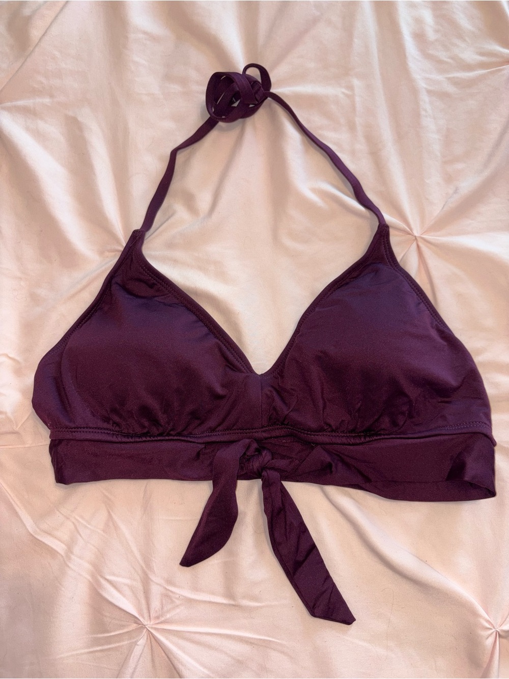 Women’s Tie-Front bikini top  - Deep Plum